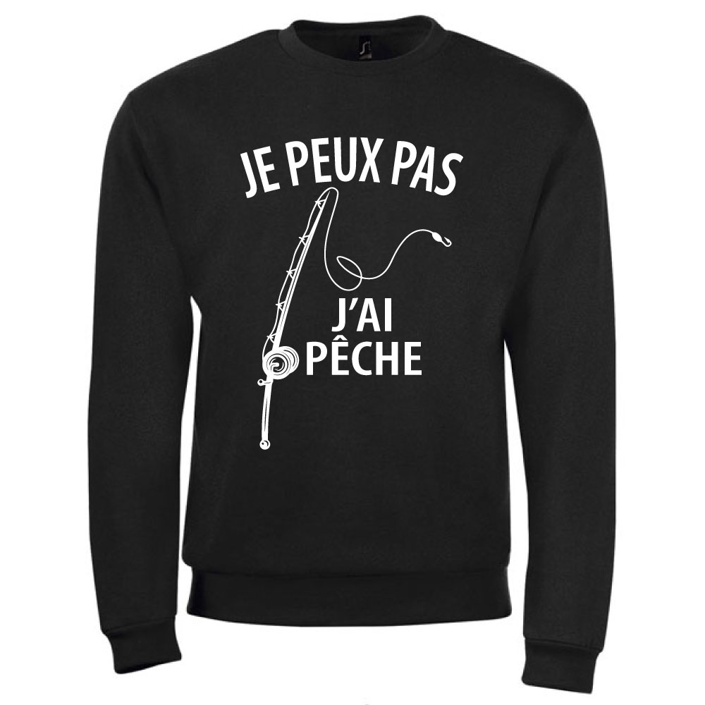 sweat shirt je peux pas j'ai pêche