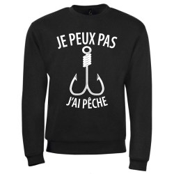 sweat shirt je peux pas j'ai pêche