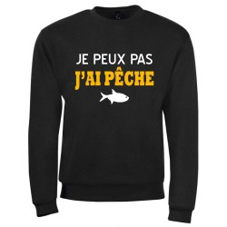 sweat shirt je peux pas j'ai pêche