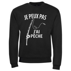 sweat shirt je peux pas j'ai pêche